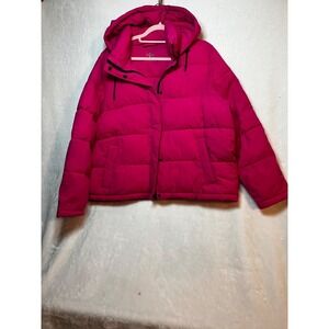 Calvin Klein Packable Hooded Puffer Jacket Size Small Pink